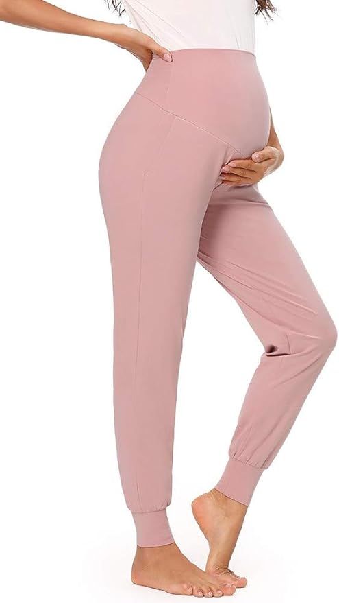 Liu & Qu Maternity Women's Casual Pants Stretchy Comfortable Lounge Pants | Amazon (US)