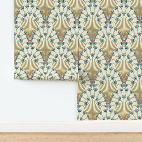 papyrus flowers (light) - half size | Spoonflower