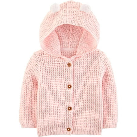 Carter's Baby Girls' Hooded Cardigan, Pink, 9 Months | Walmart (US)