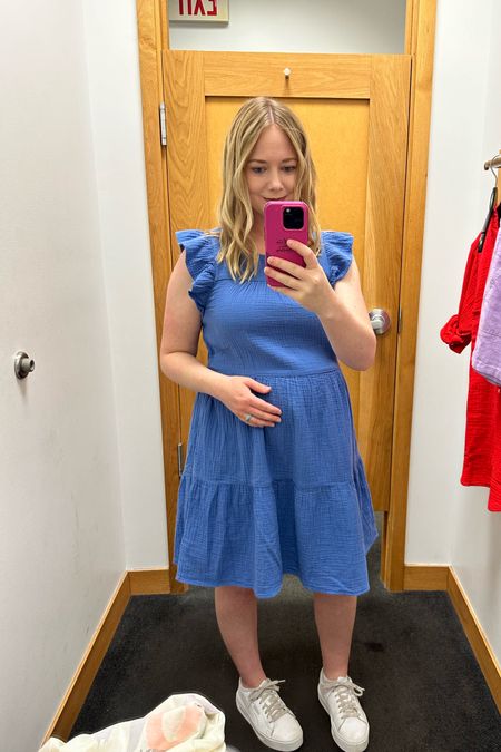 This Mini gauze dress in vintage peri blue is bump friendly and perfect for the 4th of July. Such a cute summer dress. I got a size 4. 

#LTKFindsUnder100 #LTKFestival #LTKSeasonal
