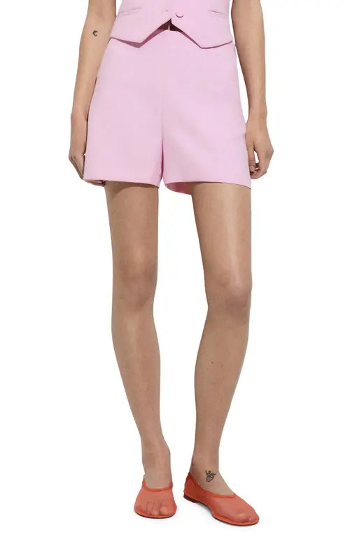 MANGO Mid Rise Straight Leg Shorts in Pink at Nordstrom, Size Small | Nordstrom