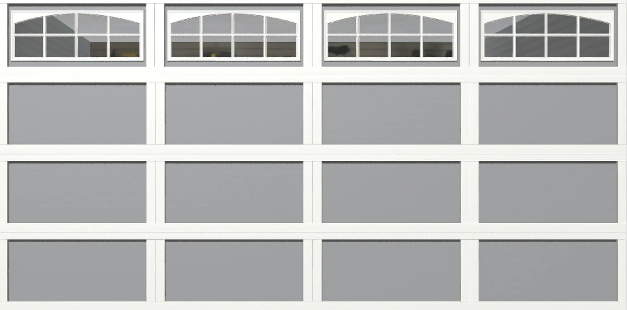 Wayne Dalton Classic Steel Model 9405 16-ft x 8-ft 10 R-Value Insulated White, Gray Double Garage Door with Windows one_size | WD9405WSWGYCSDIII168 | Lowe's