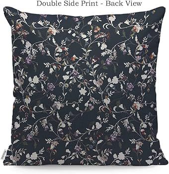 Wozukia Flower Simple Pillow Cases Minimalistic Pattern Floral Background with Flowers and Leaves... | Amazon (US)