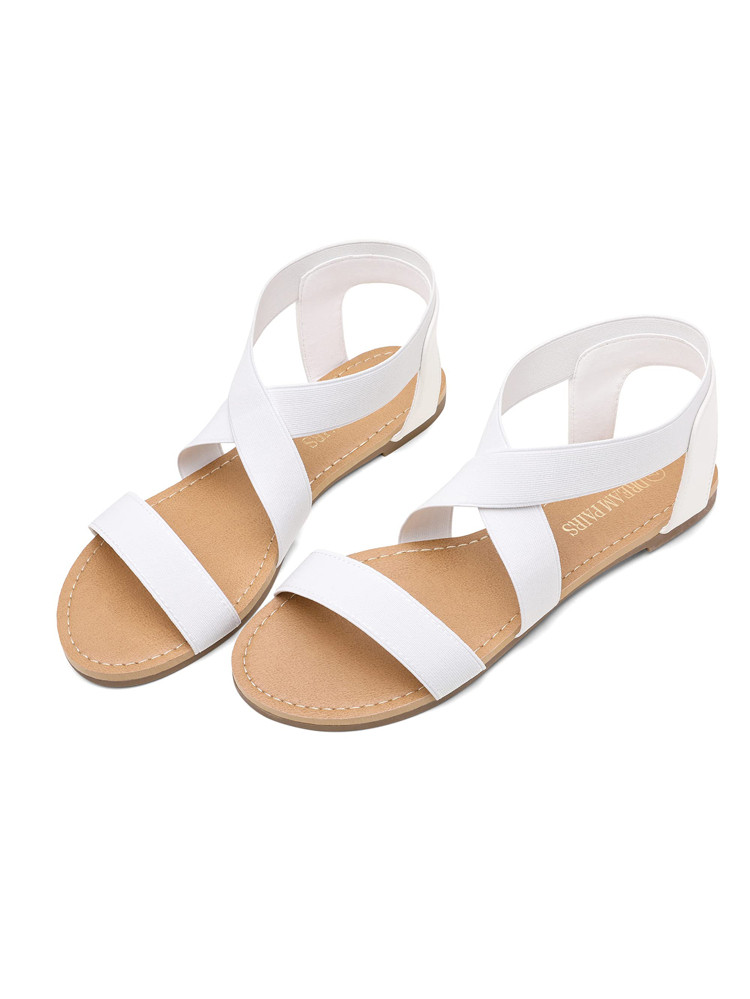 DREAM PAIRS Women's Elastic Ankle Strap Flat Sandals Summer Dressy Shoes Cute Strappy Gladiator S... | SHEIN
