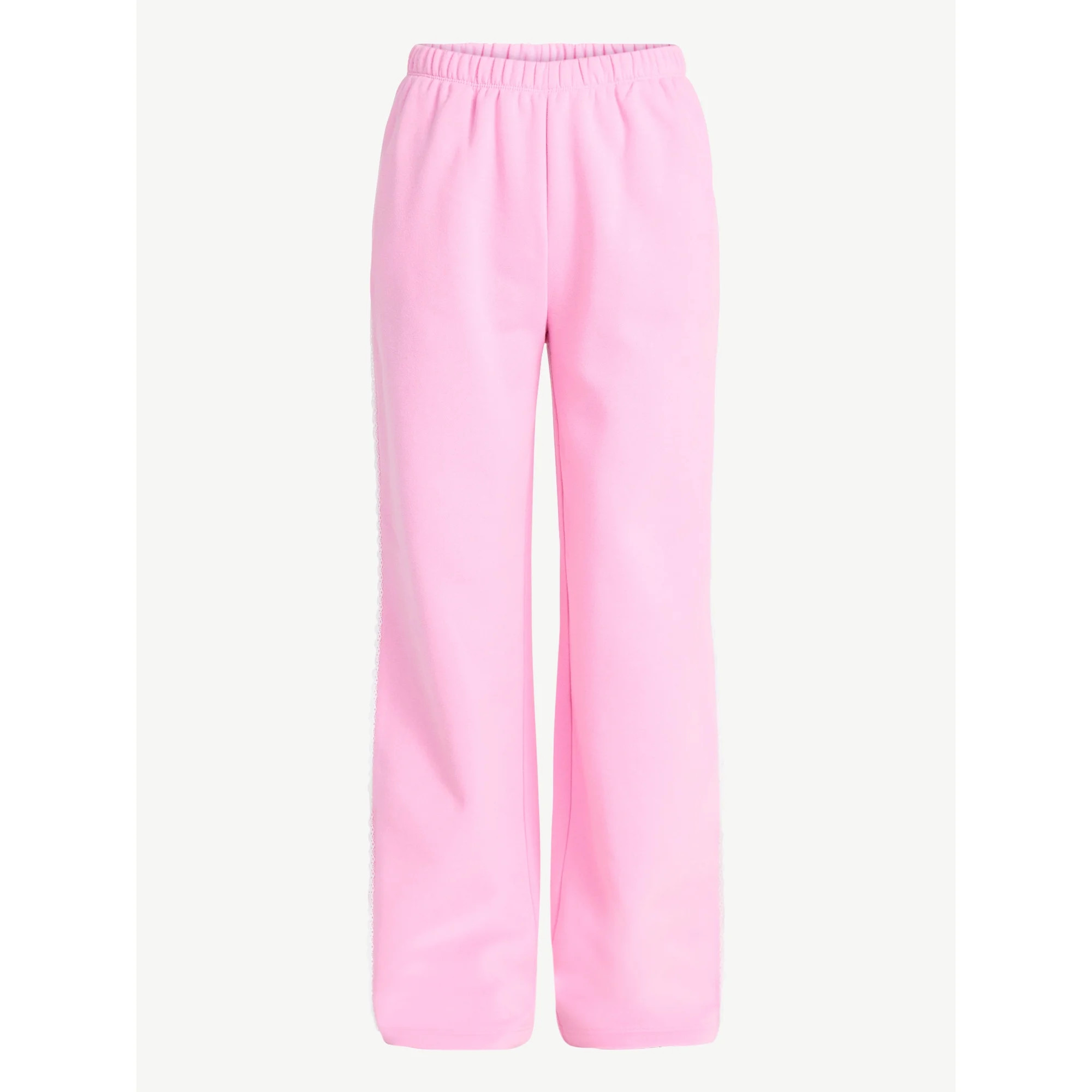 No Boundaries Lace Trim Fleece Pants, 30.5'' Inseam, Women’s XXS-XXL | Walmart (US)