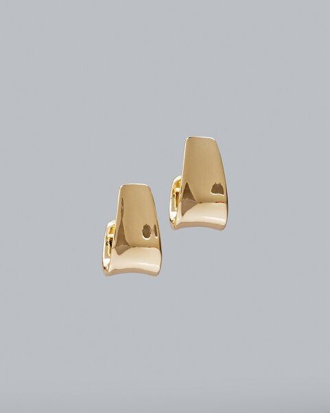 Goldtone Wide Oval Hoop Earrings | White House Black Market