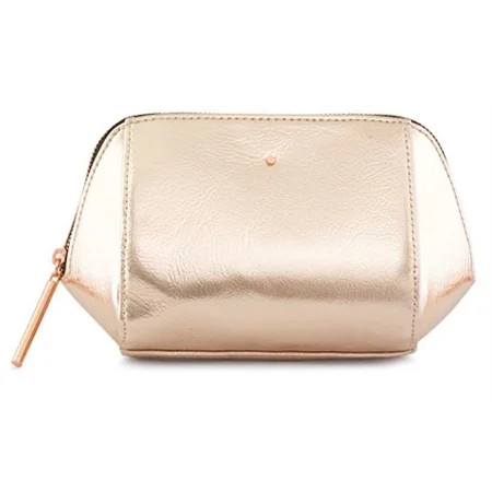 rose gold metallic cosmetic, makeup, or toiletry bag pouch for travel and organization - made of pre | Walmart (US)