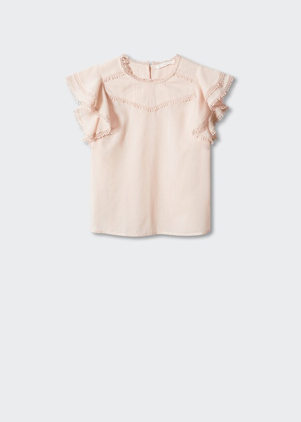 Frills embroidered shirt -  Women | Mango USA | MANGO (US)