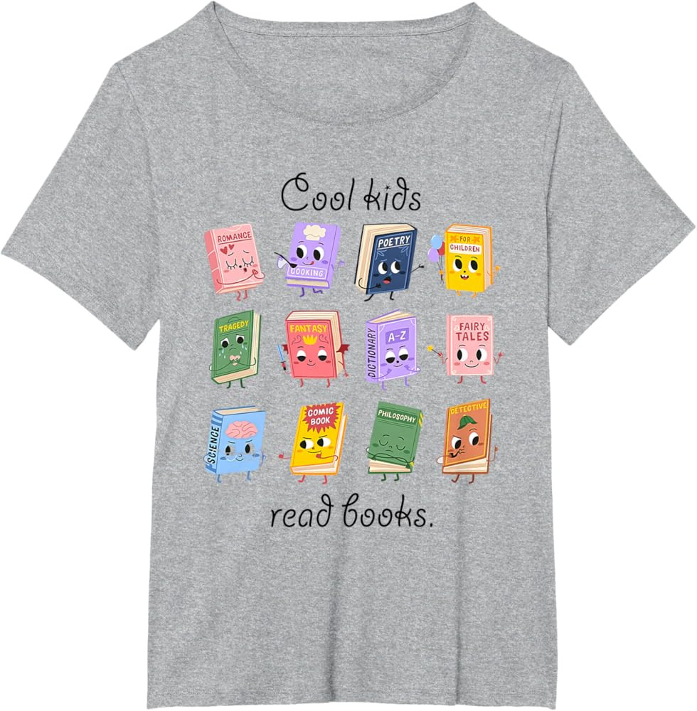 Women Cool Kids Read Books Teacher Back to School Librarian T-Shirt | Amazon (US)