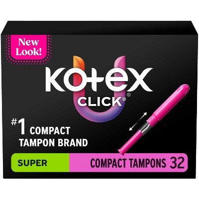Kotex Click Compact Tampons -  Super -  Unscented - 32ct | Target