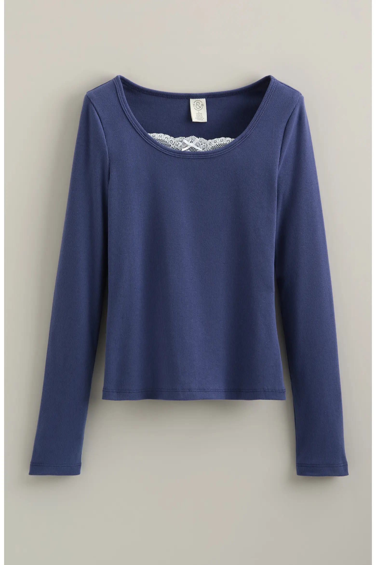 Kids' Peekaboo Lace Cotton Blend Rib Top (Women) | Nordstrom | Nordstrom