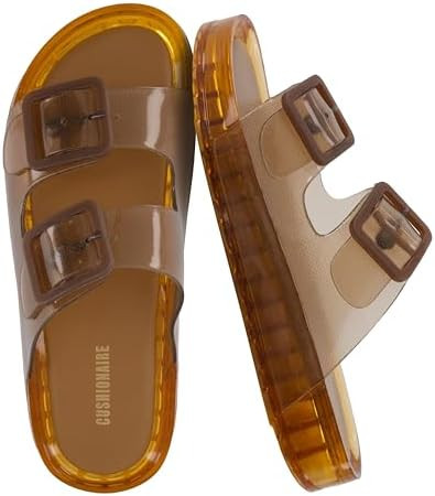 CUSHIONAIRE Pool Slides For Women Waterproof Double Buckle Adjustable Slip-On Womens Sandals For ... | Amazon (US)