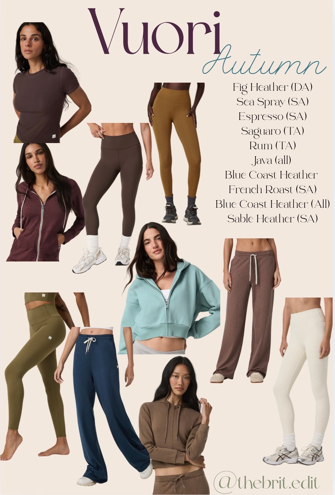 @Vuori US for Autumns

HOC Autumn
True Autumn
Soft Autumn
Dark Autumn 

#LTKActive #LTKgrwm #LTKSpringSale