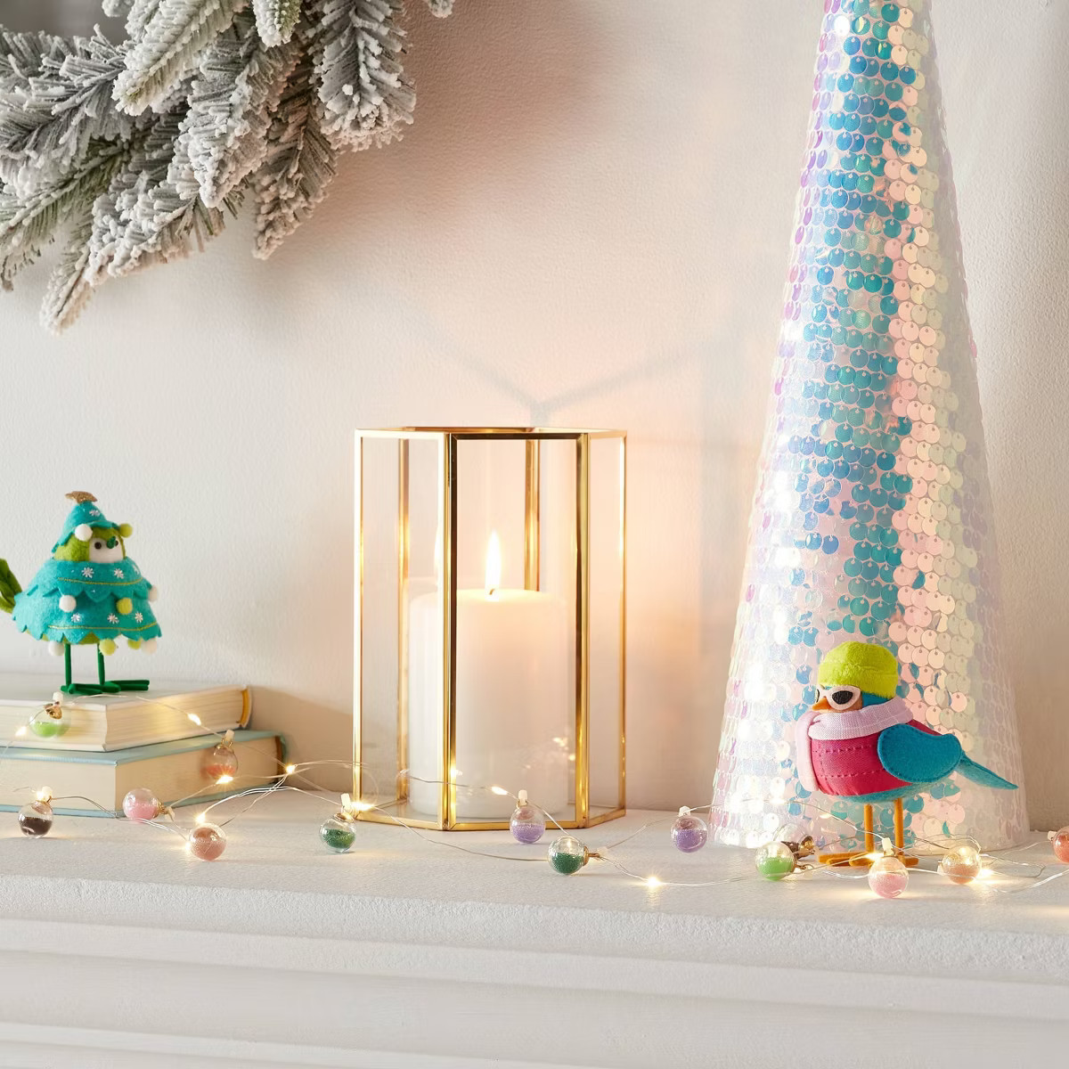 30ct LED Dewdrop with Colorful Confetti Globes Christmas Indoor String Lights Warm White with Sil... | Target