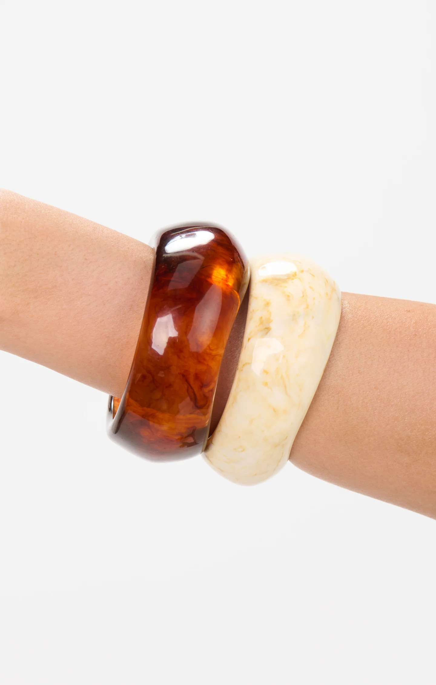Resin Bangle Set ~ Cream & Brown | Show Me Your Mumu