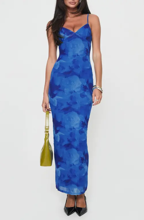 Princess Polly Hathaway Floral Maxi Dress in Blue at Nordstrom, Size 0 | Nordstrom