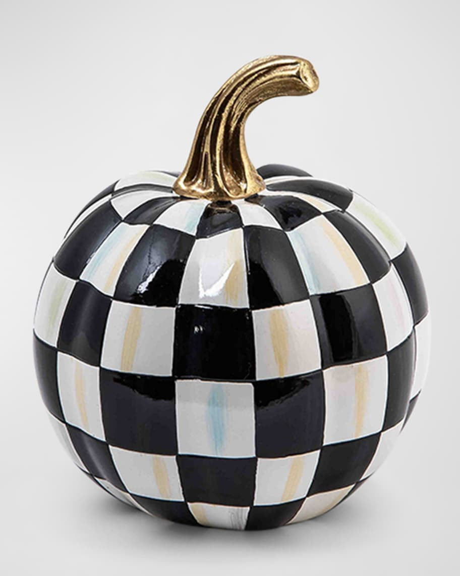 Courtly Check Glossy Mini Pumpkin | Neiman Marcus
