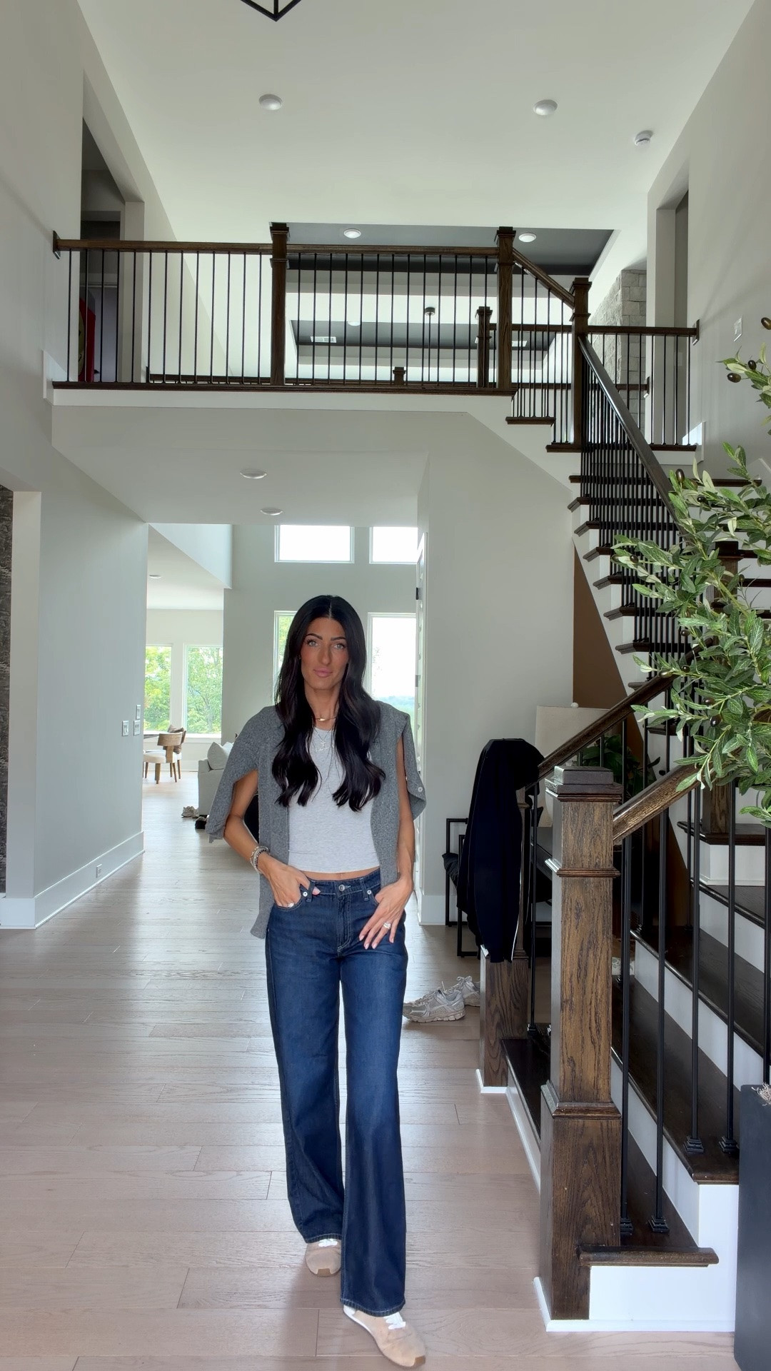 Weekend outfit ✔️ 
Basketball tournaments, errands and laundry…likely in that order!

Went for comfort and convenience with this effortless look! The jeans feel like lounge pants and the @Vuori US tank is always my go to encase if the fit and built in bra! Paired with Amazon mules to keep it stylish yet casual. 😉

Sizing:
Jeans: 25 (I size up 1 with the lower rise)
Shoes: TTS
Tank: TTS (I’m wearing an xs)
Cardigan: TTS (I’m wearing a s)

#LTKSaleAlert #LTKootd #LTKHome