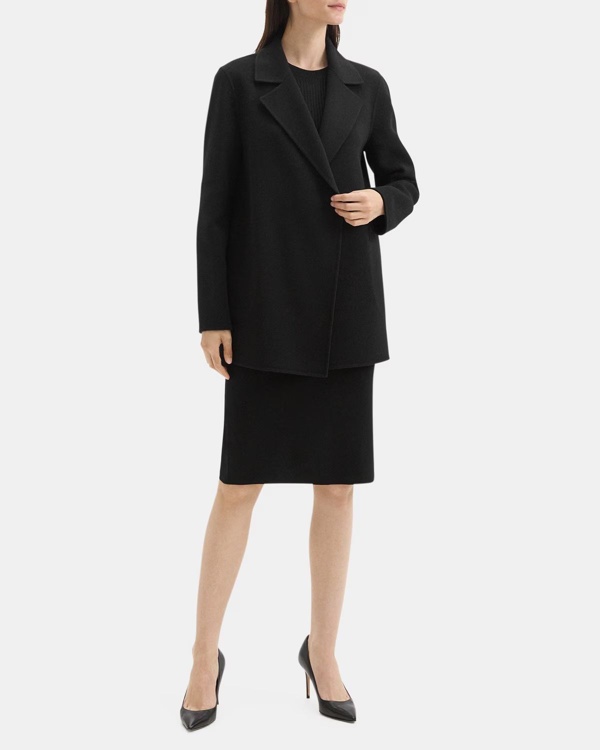 Open Front Coat in Double-Face Wool-Cashmere | Theory Outlet