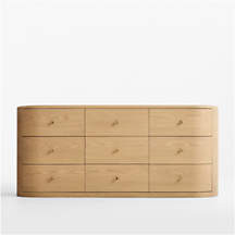 Anneli 72" Natural Oak Wood 9-Drawer Dresser + Reviews | Crate & Barrel | Crate & Barrel