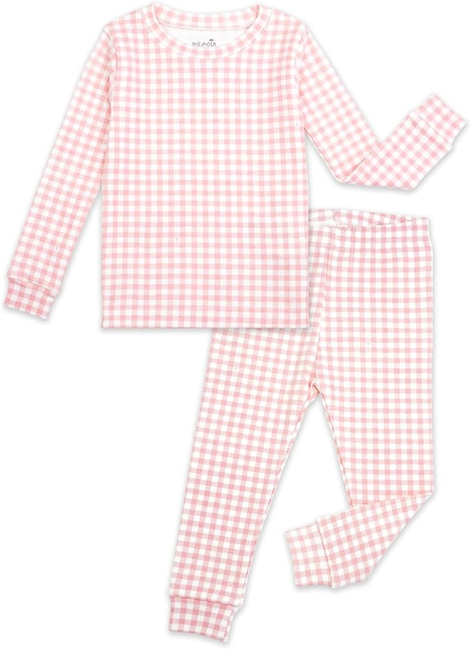 moimoln Baby Toddler Pajama Set, Soft Cotton Modal Snug-Fit Sleepwear, Plaid Check & Solid (6M-8Y... | Amazon (US)