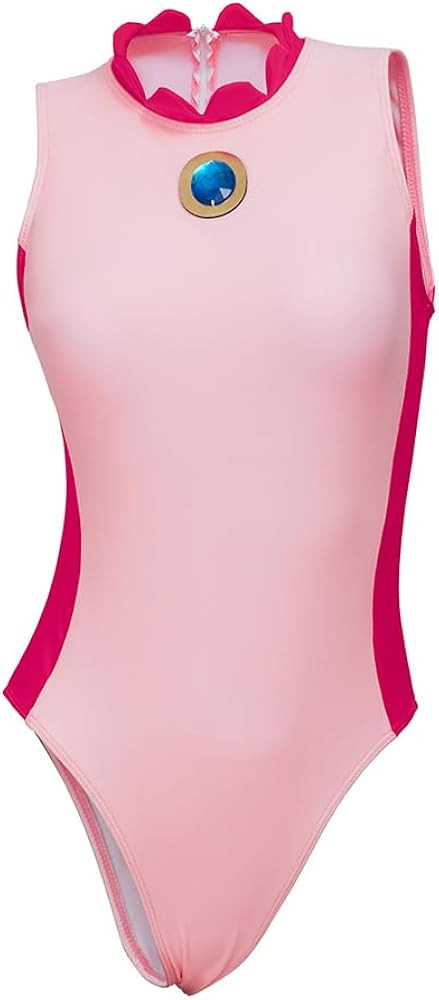 iSHOWcos Princess Peach Cosplay Swimsuit Pink Peach Costume Swimwear Bathing Suit Sexy Jumpsuit H... | Amazon (US)