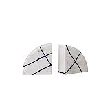 Bloomingville White & Black Marble, Set of 2 Bookends, White | Amazon (US)
