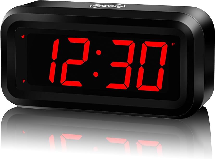 Alarm Clock, LED Digital Clock, Small Wall Clock, Battery Operated, Adjustable 3-Level Led Bright... | Amazon (US)