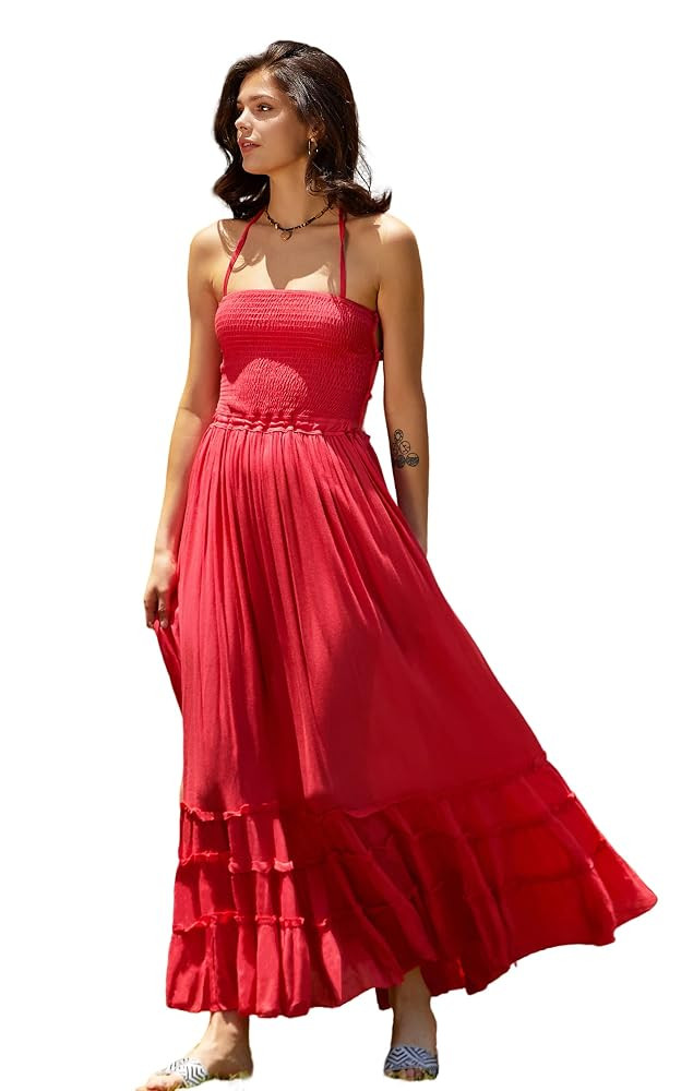 R.Vivimos Womens Summer Boho Sexy Backless Long Dresses | Amazon (US)