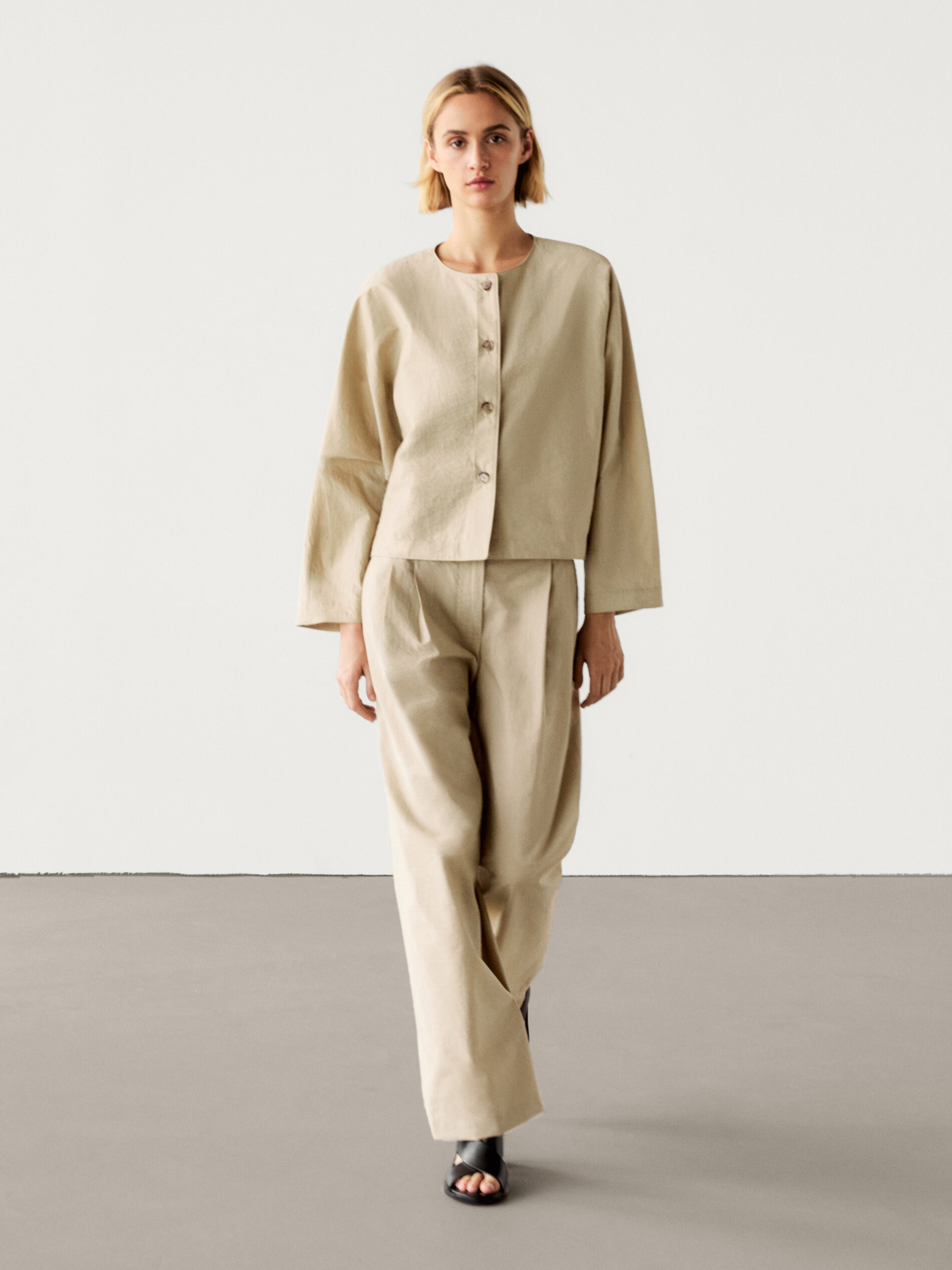 Co-ord jacket with button details | Massimo Dutti UK