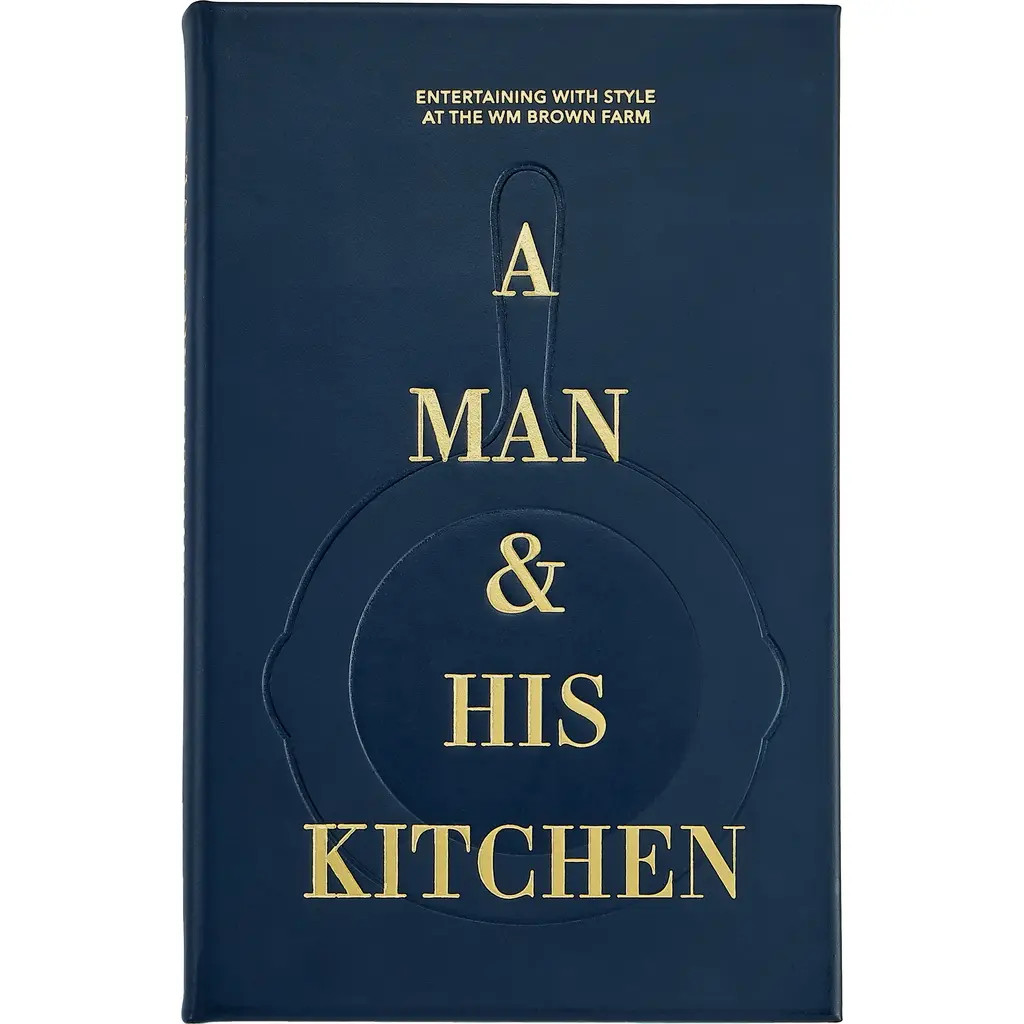 Graphic Image A Man & His Kitchen Leather Edition in Navy at Nordstrom | Nordstrom