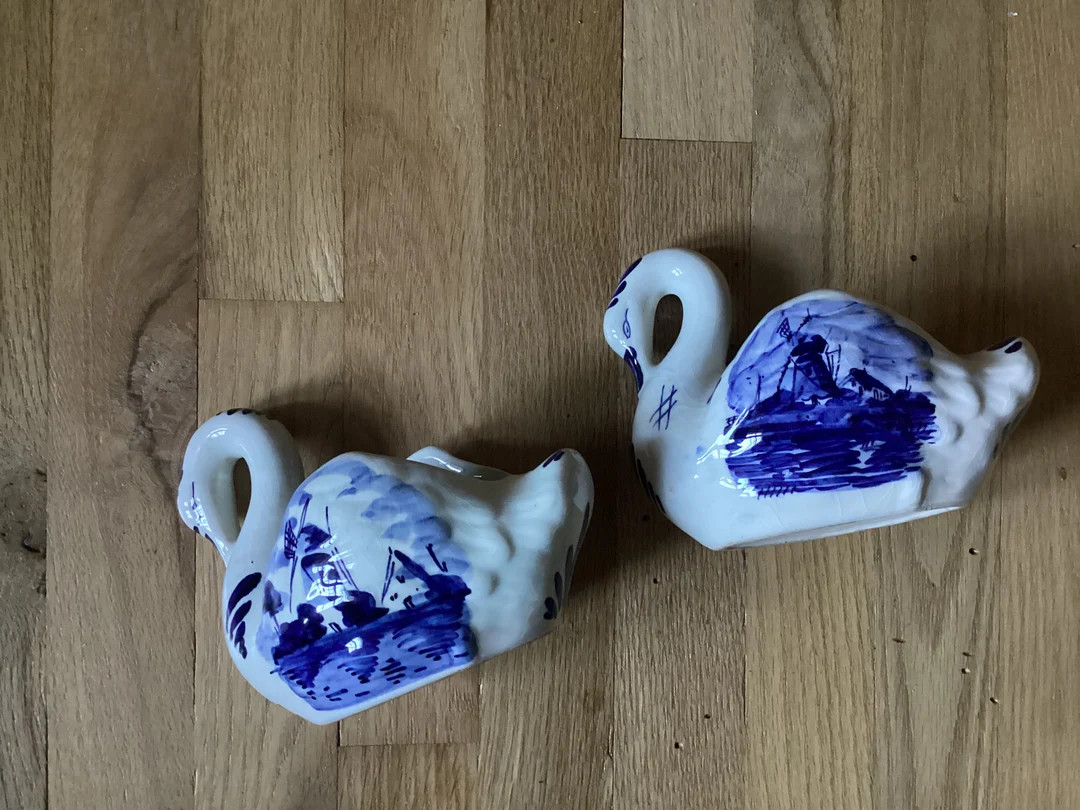 Pair of Vintage BLUE DELFT Ceramic PLANTERS Made in Holland    Handpainted Different | Etsy (US)