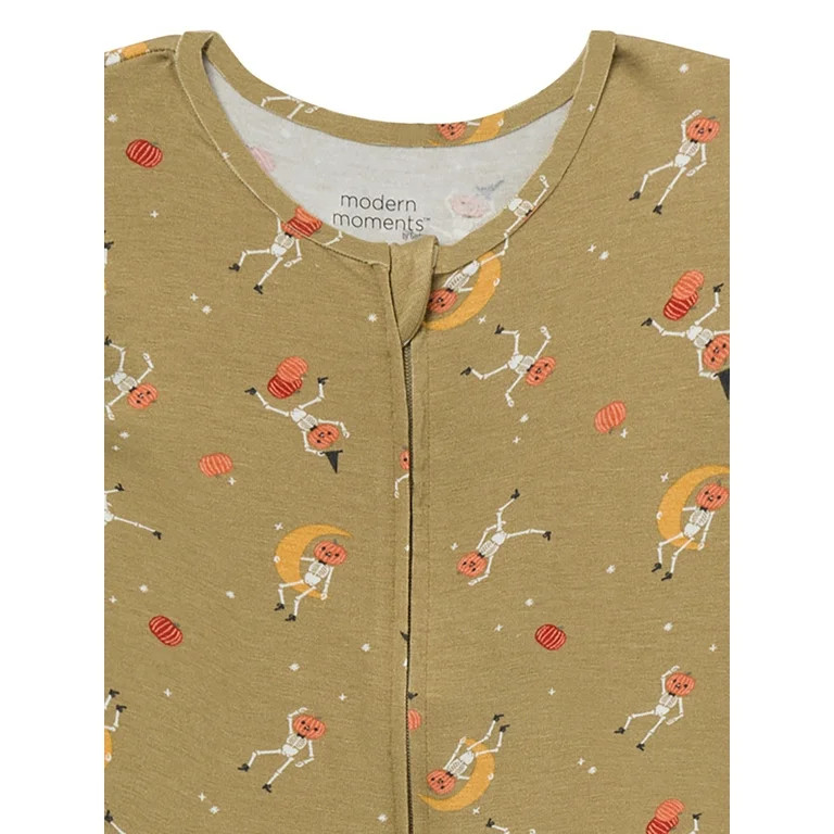 Modern Moments by Gerber Baby Neutral Super Soft Halloween One-Piece Pajama, Sizes 0/3 Months - 6... | Walmart (US)
