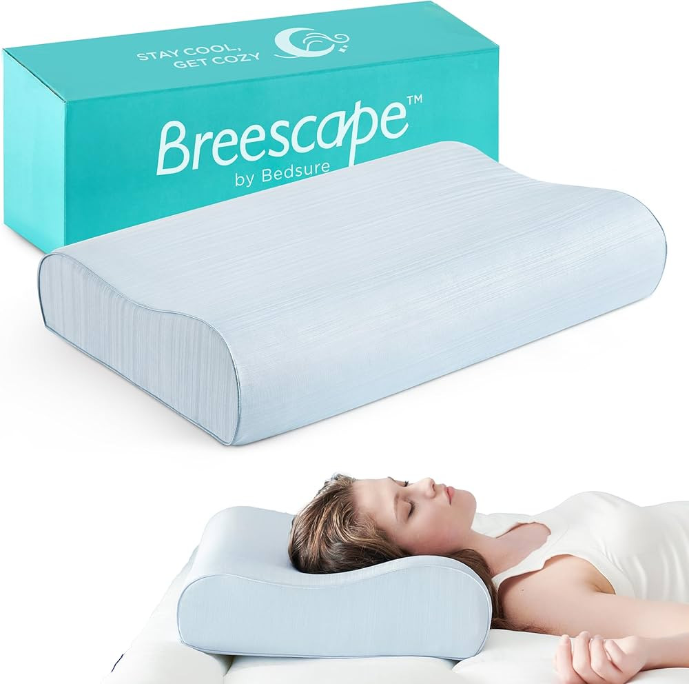 Bedsure Breescape Cervical Neck Pillow for Pain Relief - Contour Memory Foam Pillows for Sleeping... | Amazon (US)