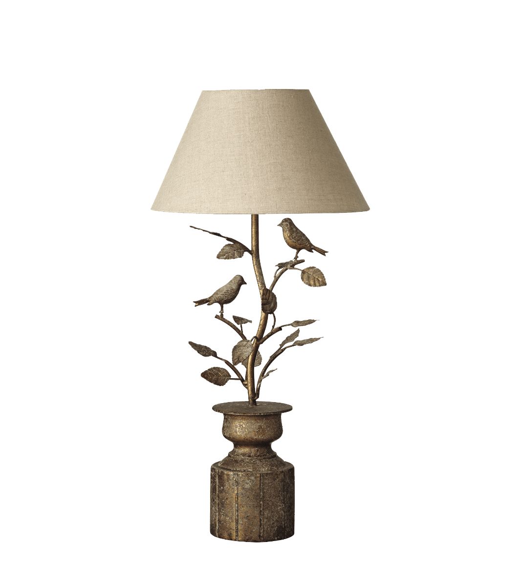 Lark Songbird Table Lamp - Antique Gold | OKA US
