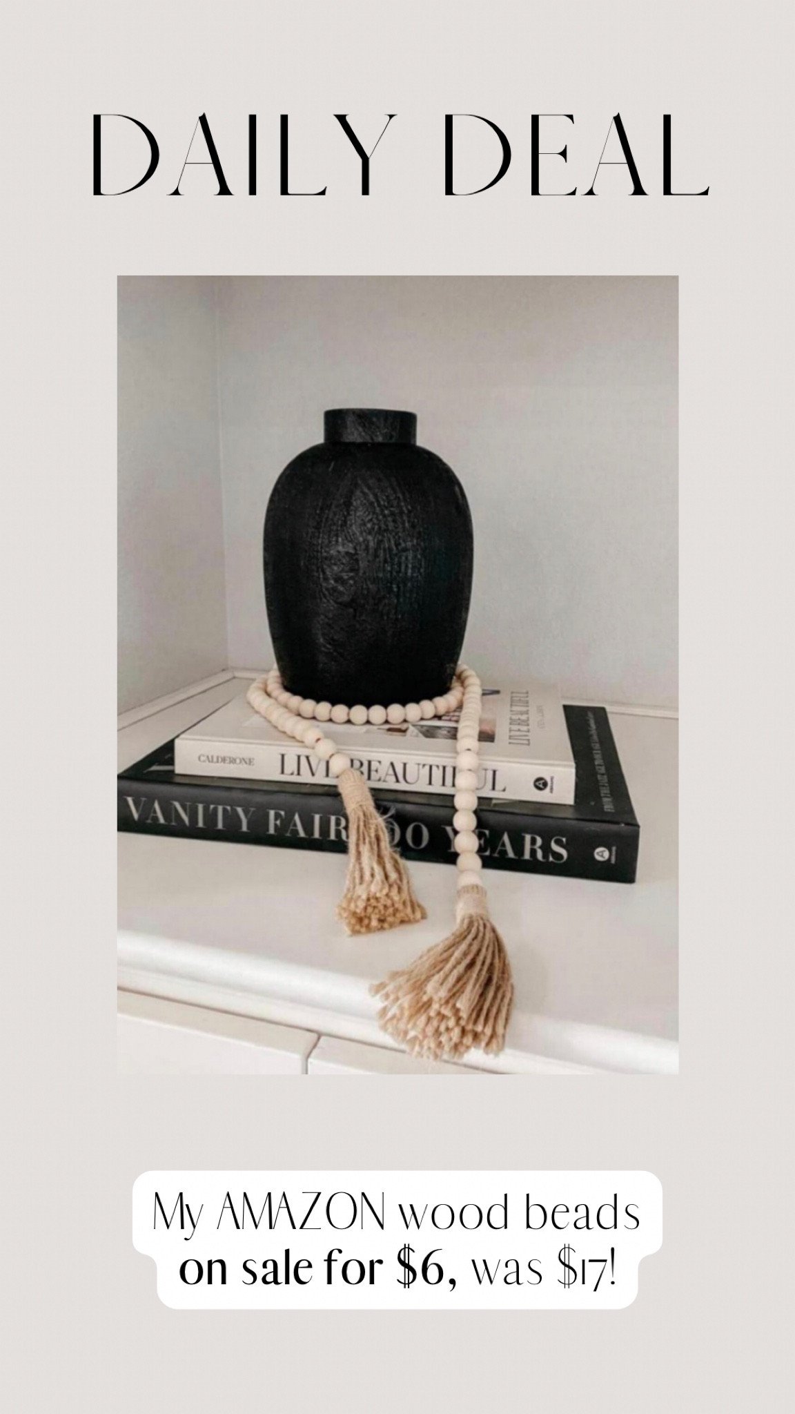 My Amazon wood beads on sale for $6!

#LTKHoliday #LTKstyletip #LTKhome