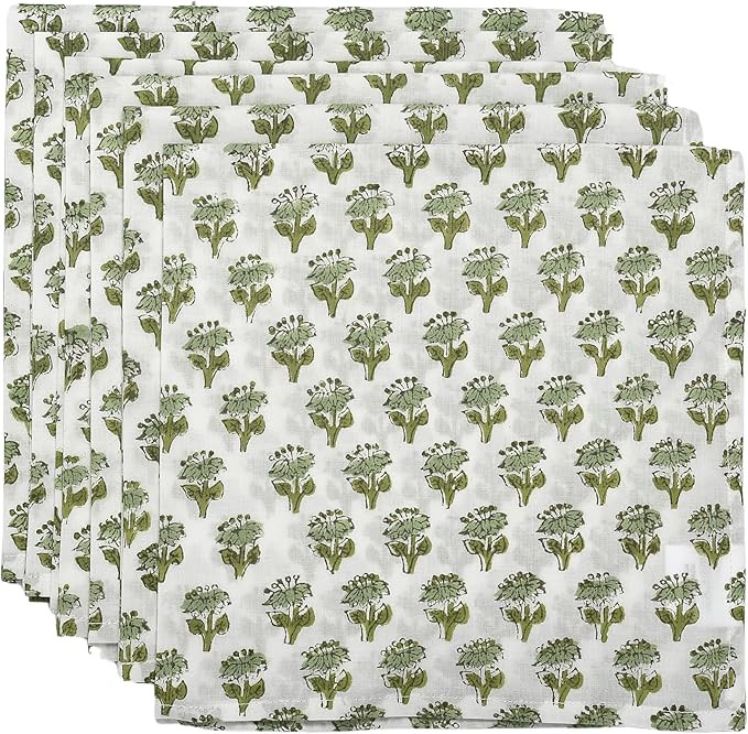 CPC Cloth Napkins Set of 6 Cotton Printed Dinner Block Print Napkins I Wedding Cocktail Easter Cl... | Amazon (US)