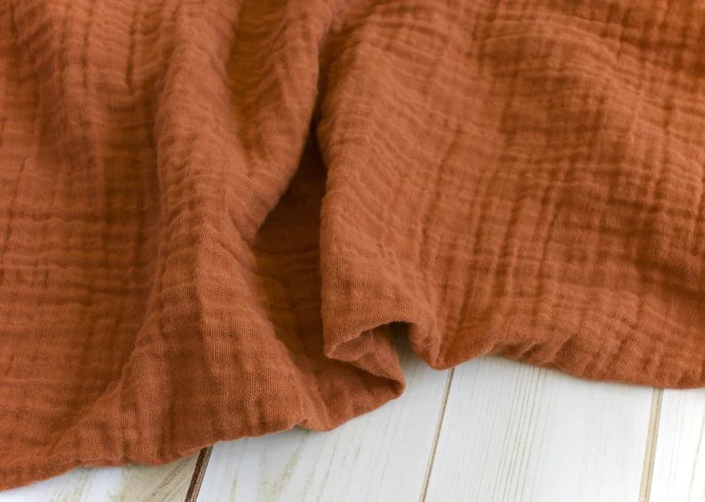 Muslin Swaddle Blanket in Sienna - 100% cotton double gauze - 47" square - baby blanket, baby gif... | Etsy (US)