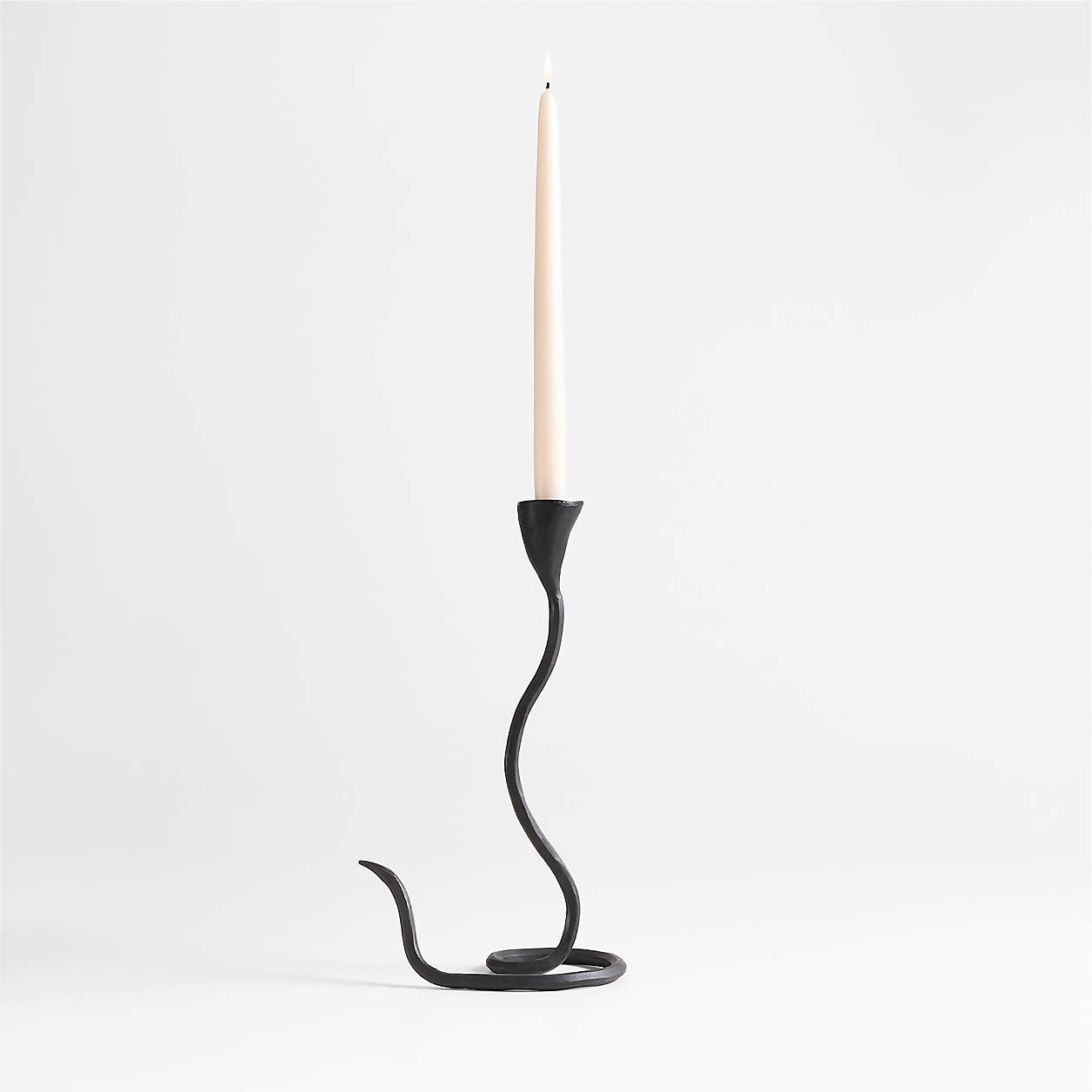 Sacré Large Black Metal Taper Candle Holder by Athena Calderone + Reviews | Crate & Barrel | Crate & Barrel