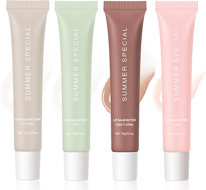 4 Pcs Summer Special Lip Butter Balm, Special Lip Balm with Natural Formula | Amazon (US)