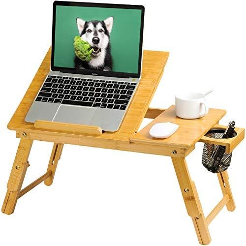 HUANUO Lap Desk- Fits up to 15.6  Inch Laptop Desk, Foldable Bed Tray Breakfast Table with 5 Angles  | Amazon (US)