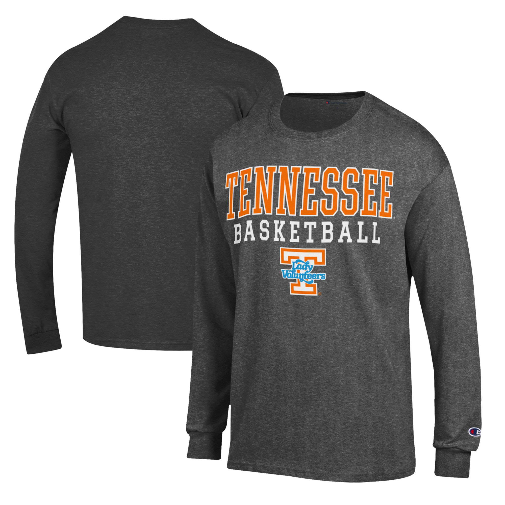 Men's Champion Charcoal Tennessee Volunteers Lady Vols Basketball Stack Long Sleeve T-Shirt | Fanatics