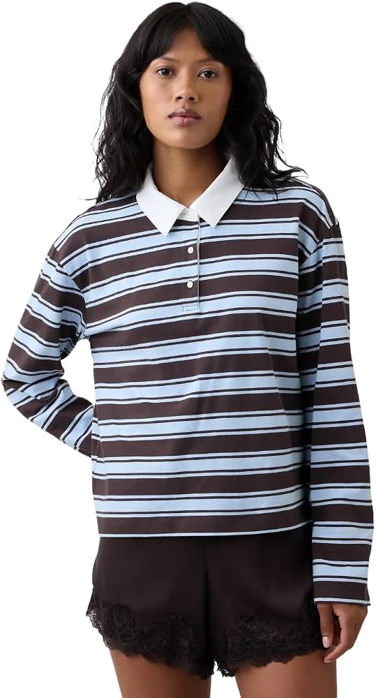 Gap Women's Long Sleeve Rugby Polo | Amazon (US)