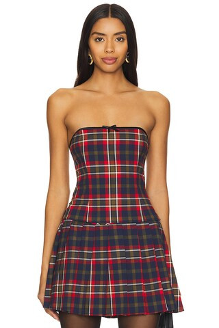 MAJORELLE Lara Top in Red Multi Plaid from Revolve.com | Revolve Clothing (Global)