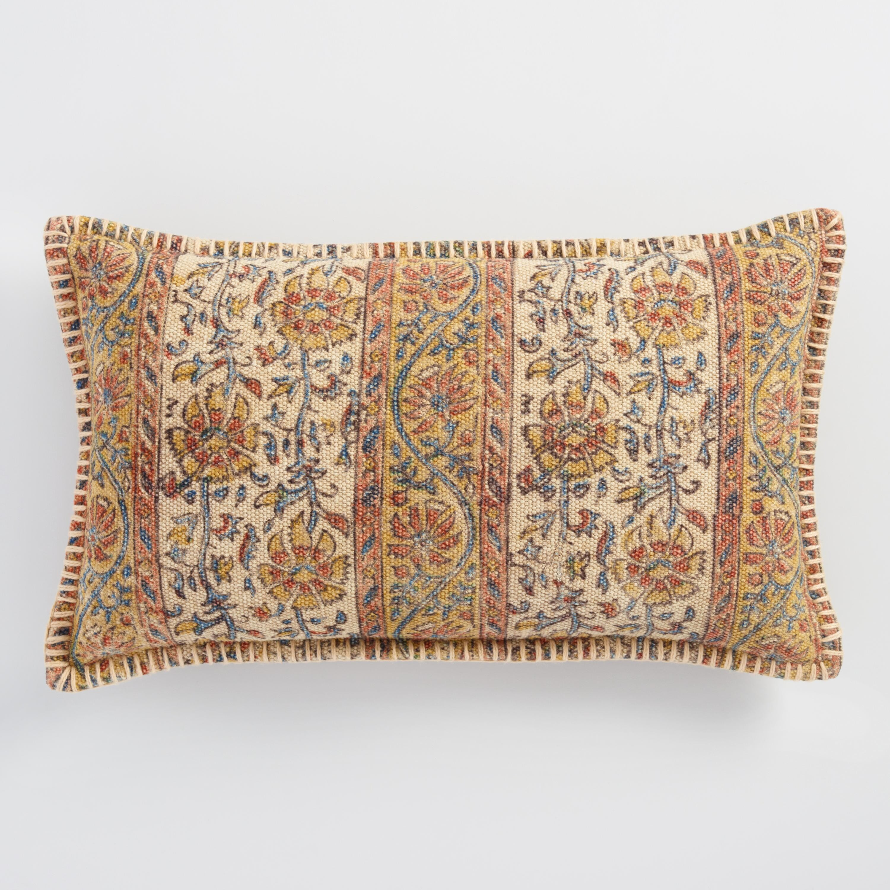 Floral Dhurrie Lumbar Pillow | World Market