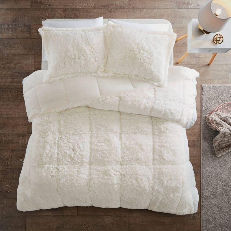 Intelligent Design Leena Shaggy Long Faux Fur Comforter Mini Set | Target