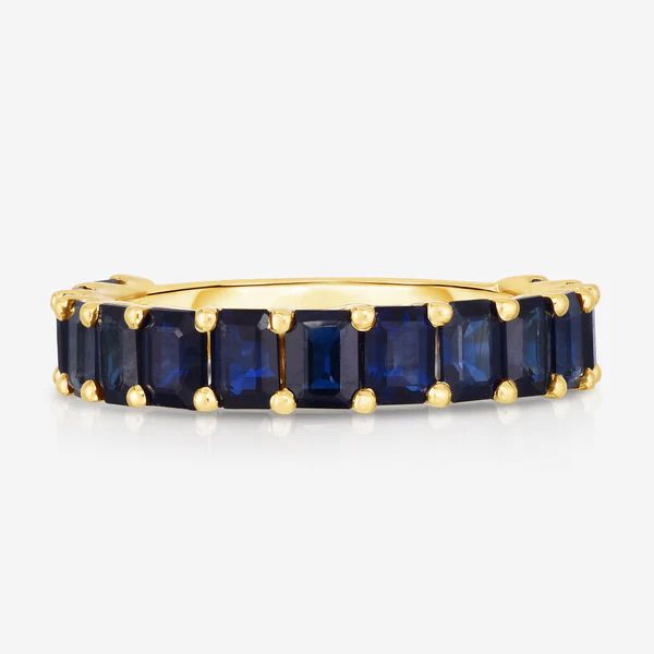 Petite Emerald Cut Blue Sapphire Ring | Ring Concierge