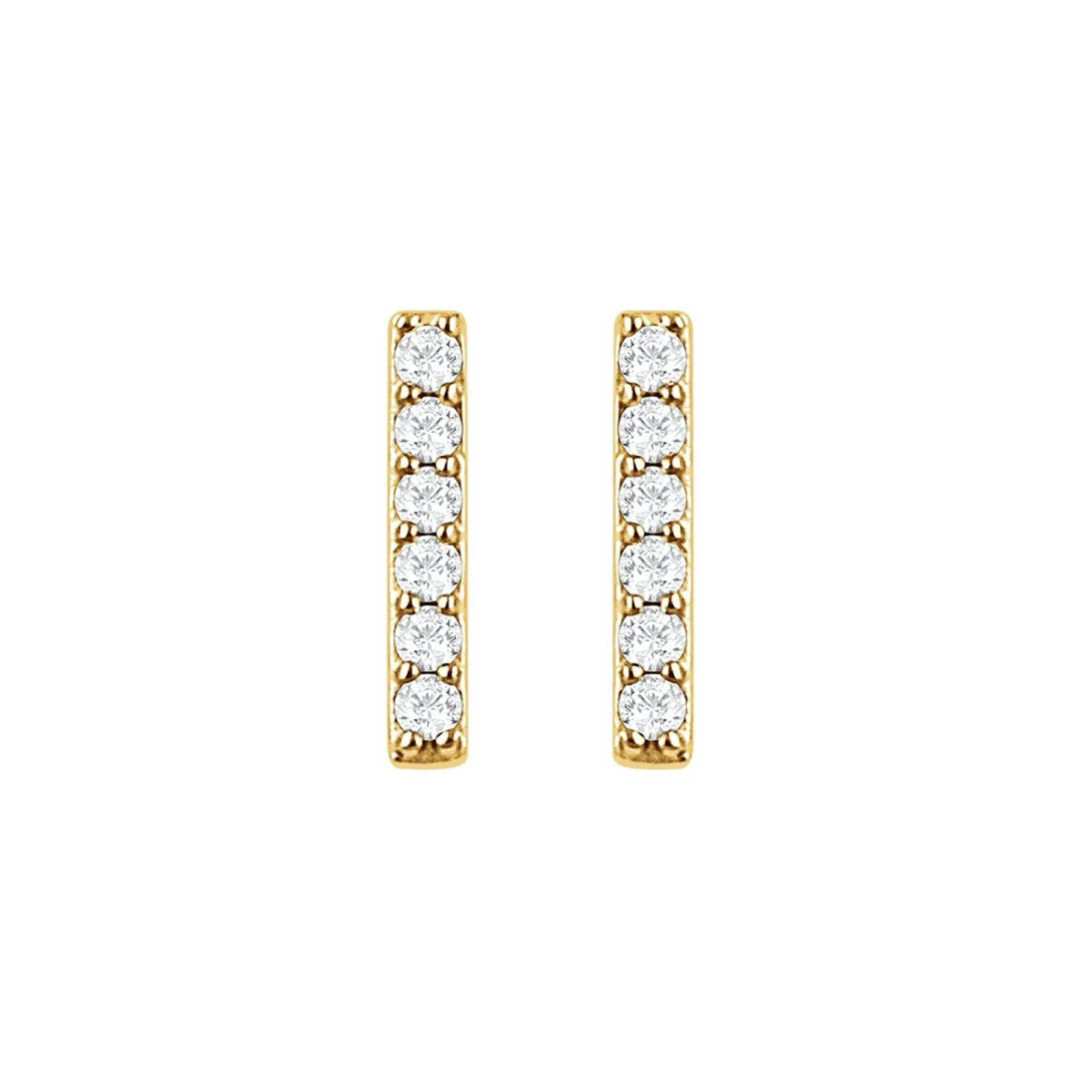 Kate Mara x KBH Mini Diamond Bar Studs | KBH Jewels