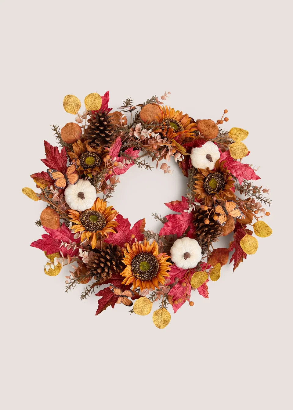 Orange Pumpkin Butterfly Wreath | Matalan (UK)