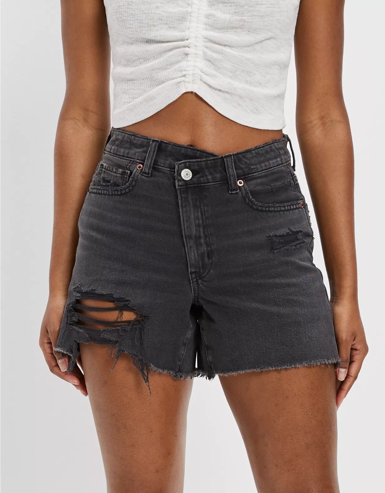 AE Denim Highest Waist Baggy Short | American Eagle Outfitters (US & CA)
